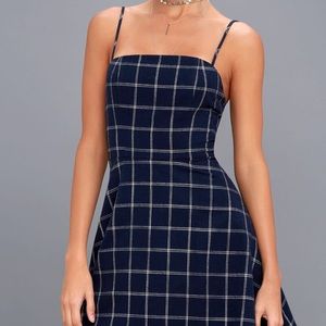 Lulus Blue Plaid Dress